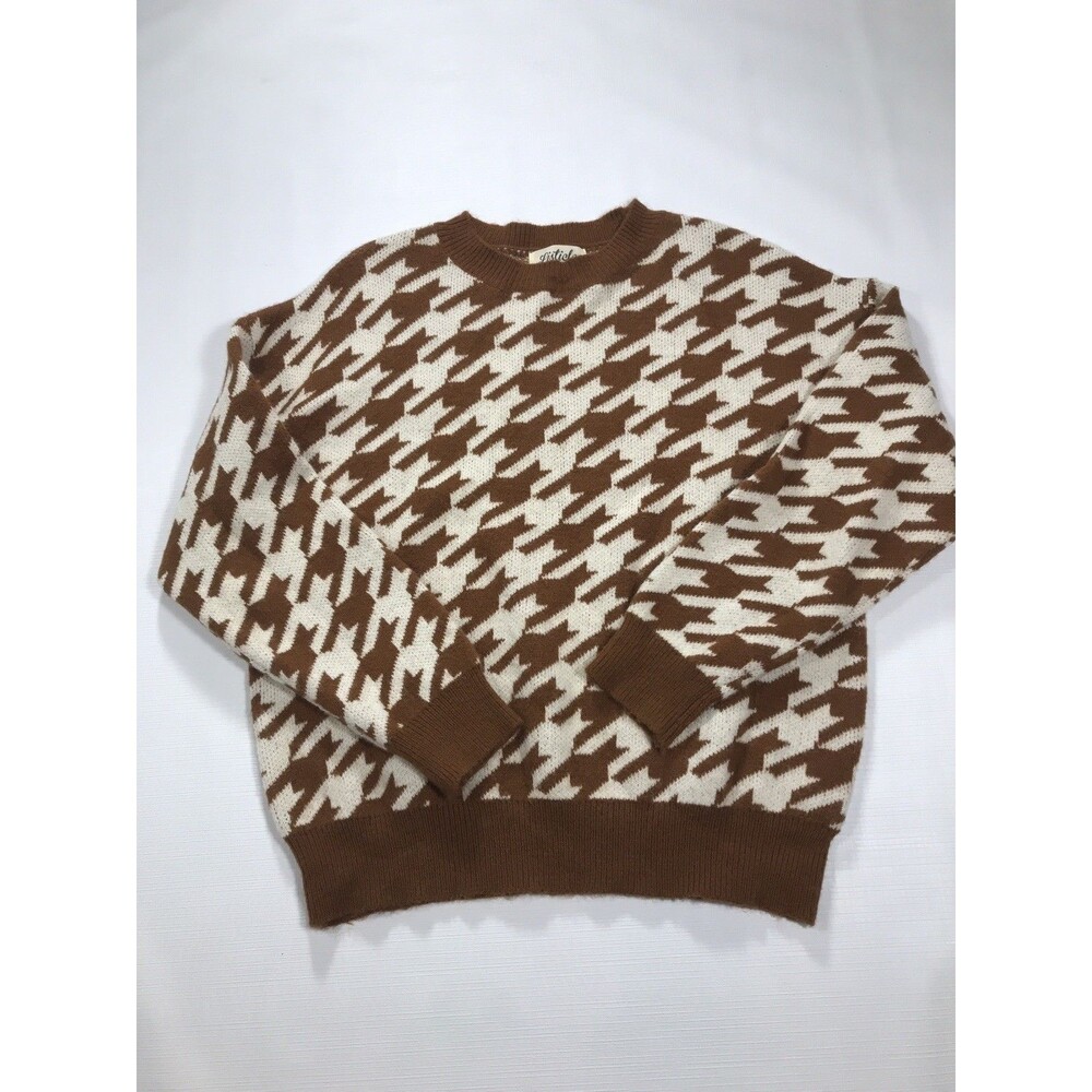 Listicle Womens Ribbed Sweater Brown Size Small